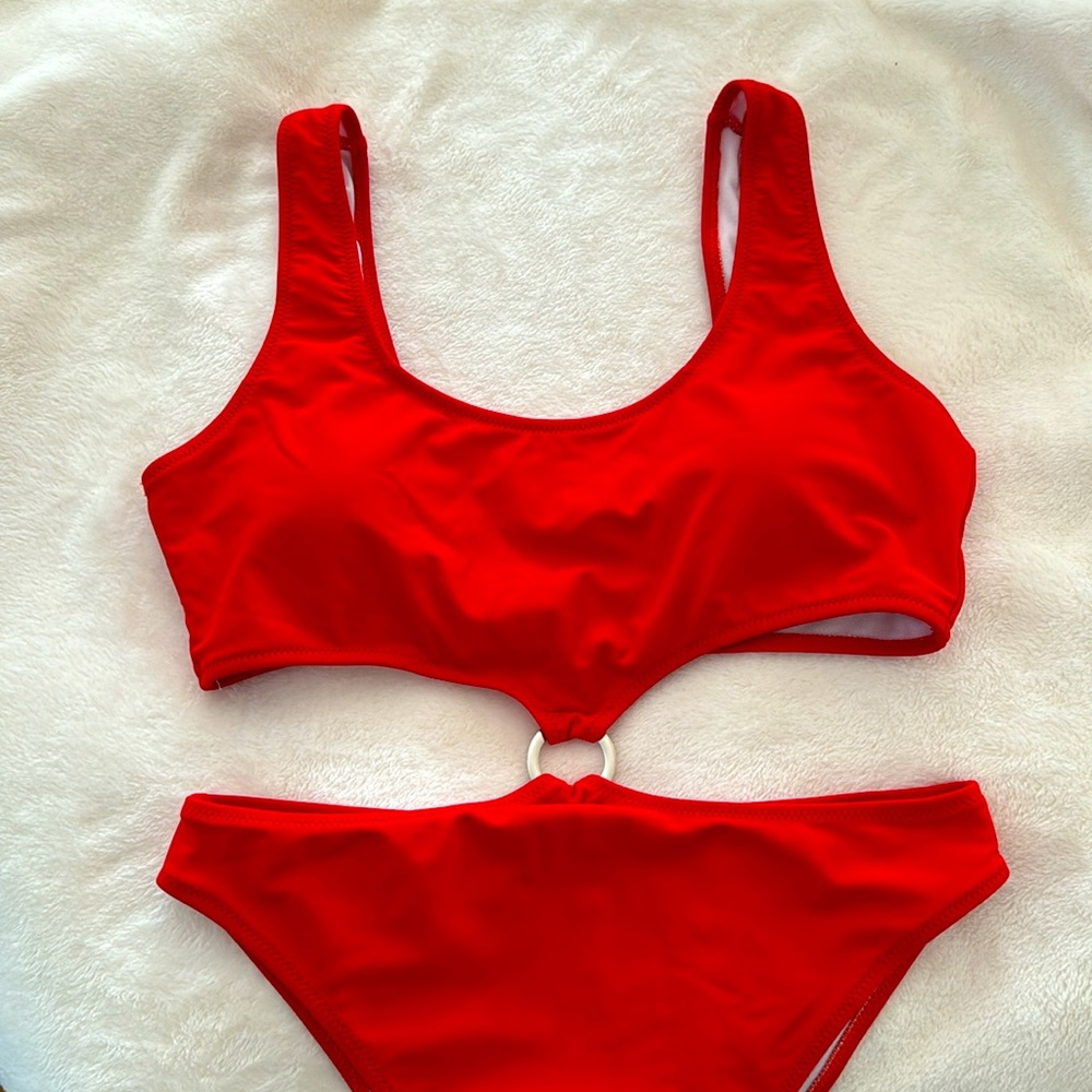 One Piece Swimsuit Monokini Red